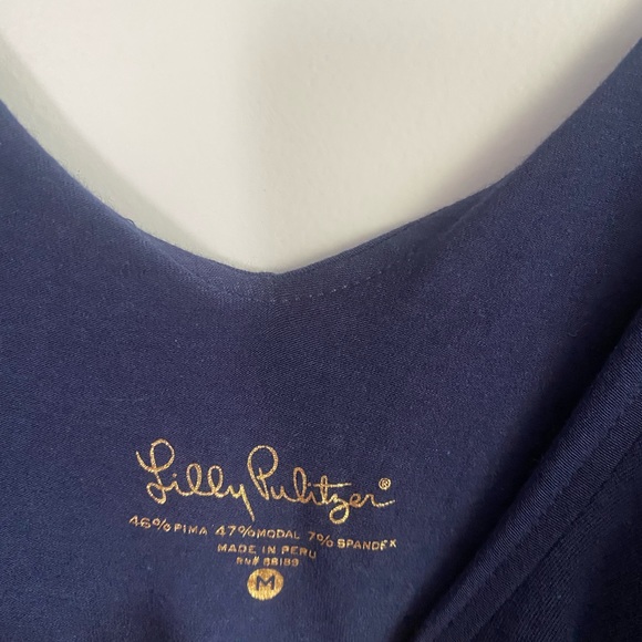 Lily Pulitzer Navy Blue Blouse - Picture 4 of 4